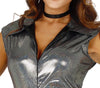GP86578 – 70S Diskoklassiker Party Overall Glänzender – Größe: 38 - 40 (M) – Farbe: Silber
