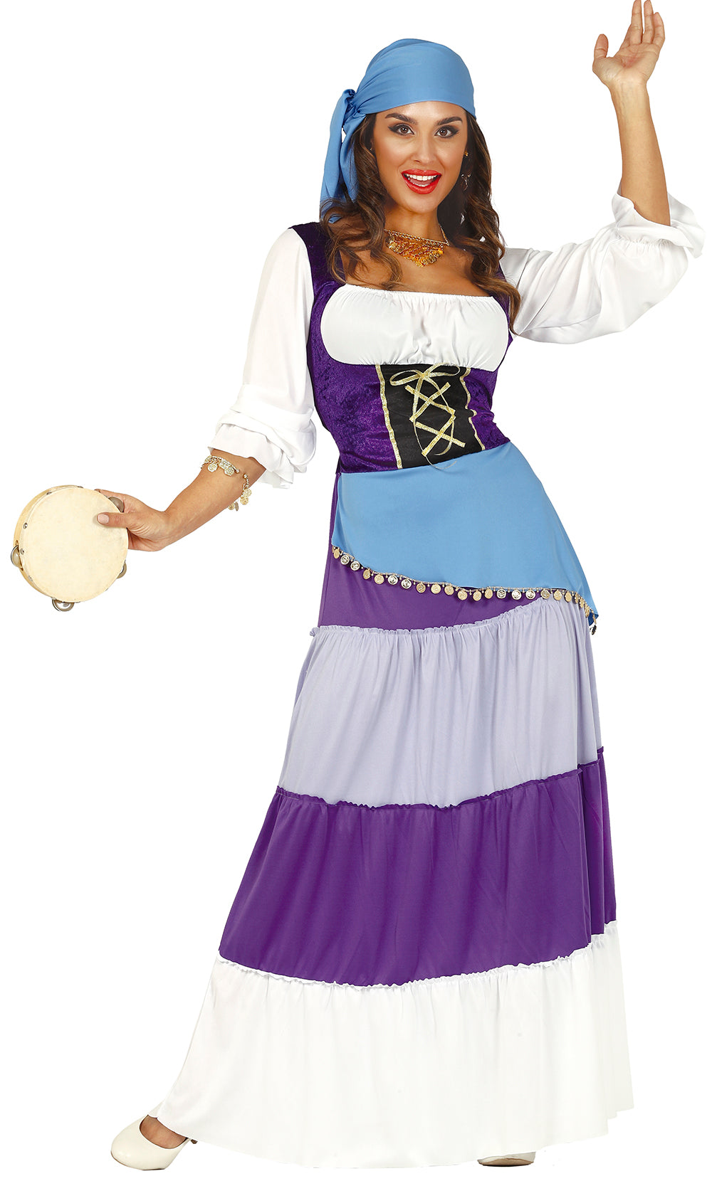 GP86586 – Karneval Abenteuer Tänzerin Kostüm – Größe: 42 - 44 (L) – Farbe: Blau