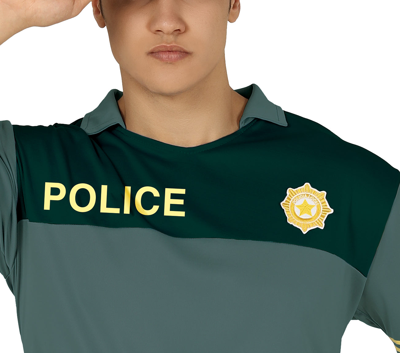 GP86601 – Polizei Karneval Outfit Kostüm Hemd – Größe: 48 - 50 (M) – Farbe: Grün