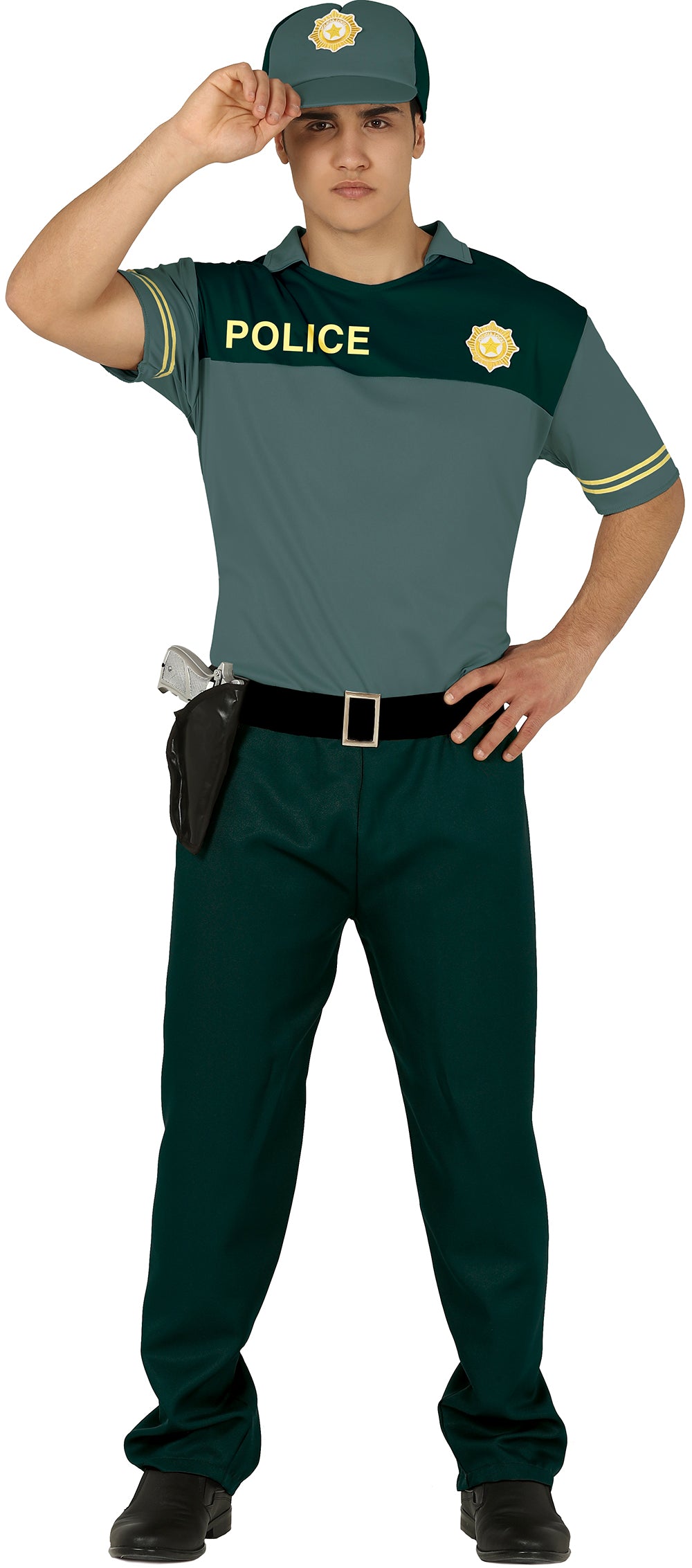 GP86601 – Polizei Karneval Outfit Kostüm Hemd – Größe: 52 - 54 (L) – Farbe: Grün