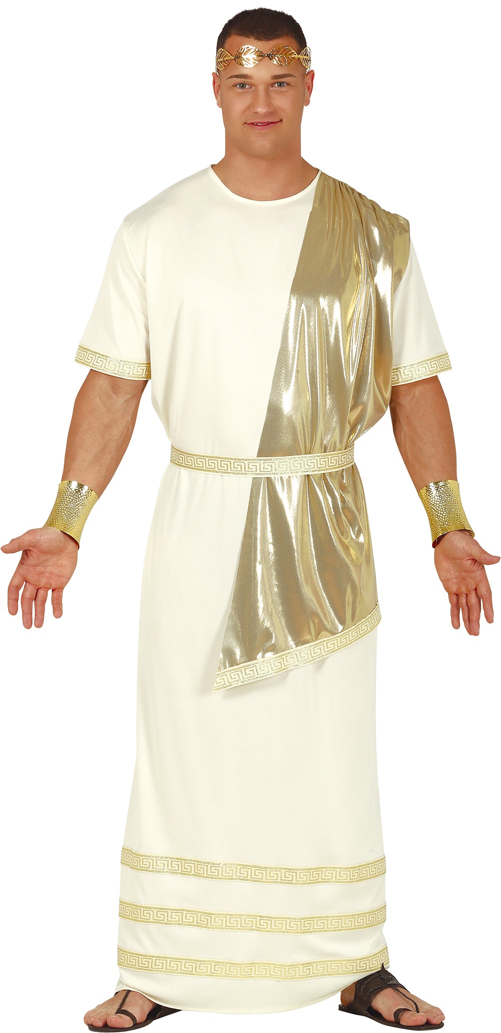 GP86649 – Römer Antike Toga Kostüm Fasching – Größe: 52 - 54 (L) – Farbe: Beige