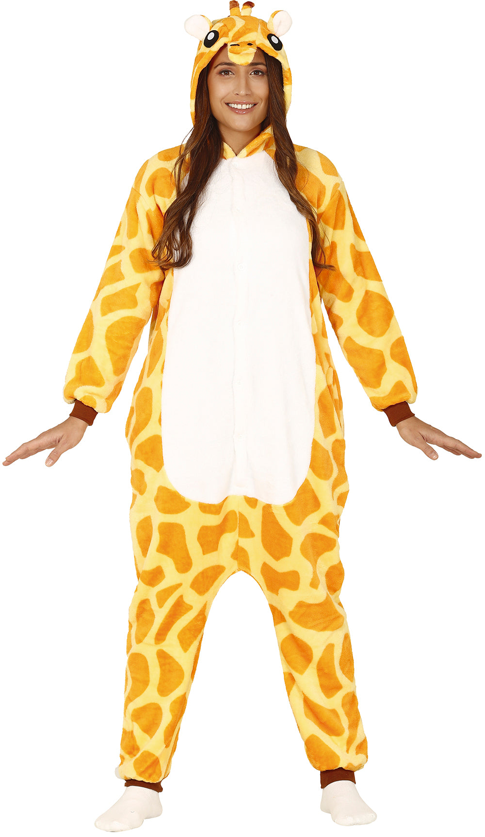 GP86663 – Tier Kigurumi Giraffen Kostüm Abenteuer – Größe: 42 - 44 (L) – Farbe: Weiß
