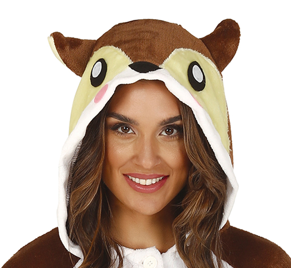 GP86667 – Tier Kigurumi Kostüm Karneval Kapuzenoverall – Größe: 42 - 44 (L) – Farbe: Weiß