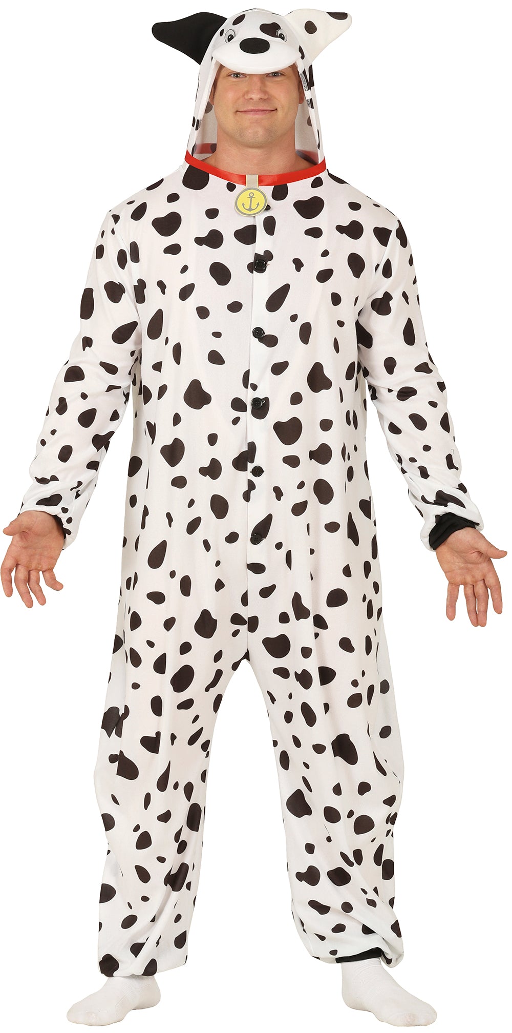 GP86679 – Kigurumi Tierkostüm Dalmatiner Karneval – Größe: 52 - 54 (L) – Farbe: Weiß