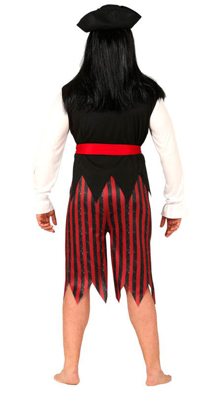 GP86680 – Pirat Karnevalskostüm Abenteuerbekleidung – Größe: 48 - 50 (M) – Farbe: Schwarz