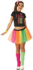 GP86682 – 80s Retro Karnevalskostüm Neon Tutu – Größe: 36 - 38 (S) – Farbe: Schwarz
