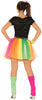 GP86682 – 80s Retro Karnevalskostüm Neon Tutu – Größe: 36 - 38 (S) – Farbe: Schwarz