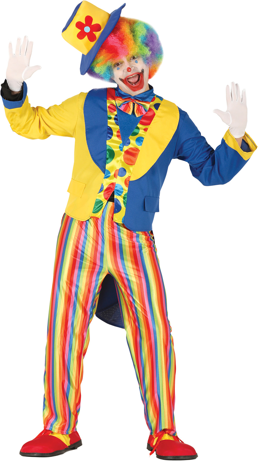 GP86684 – Clown Karnevalskostüm Bunter – Größe: 48 - 50 (M) – Farbe: Mehrfarbig
