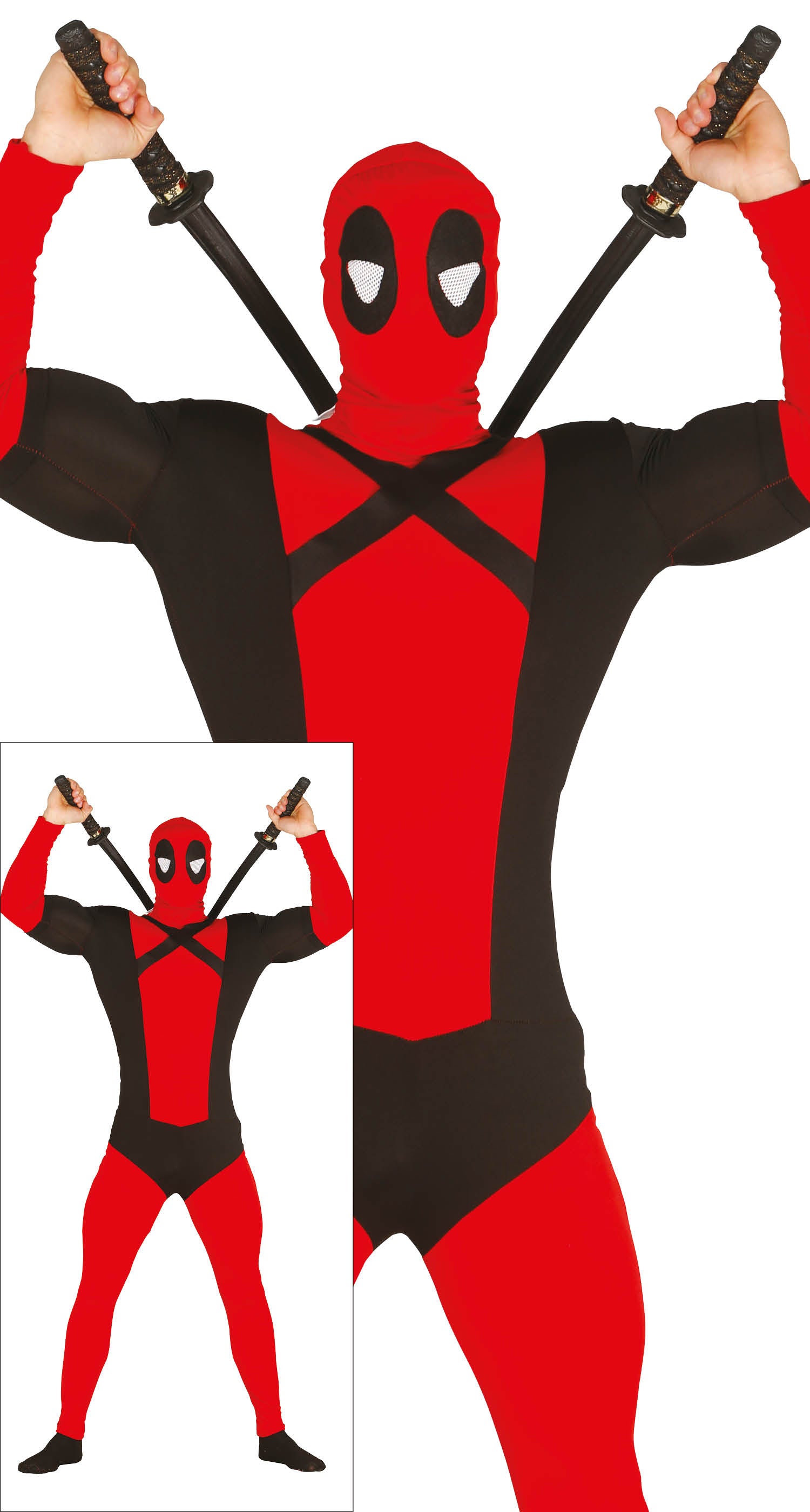 GP88686 – Superhelden Abenteuerfigur Mit Maskiertem – Größe: 54 - 56 (XL) – Farbe: Rot