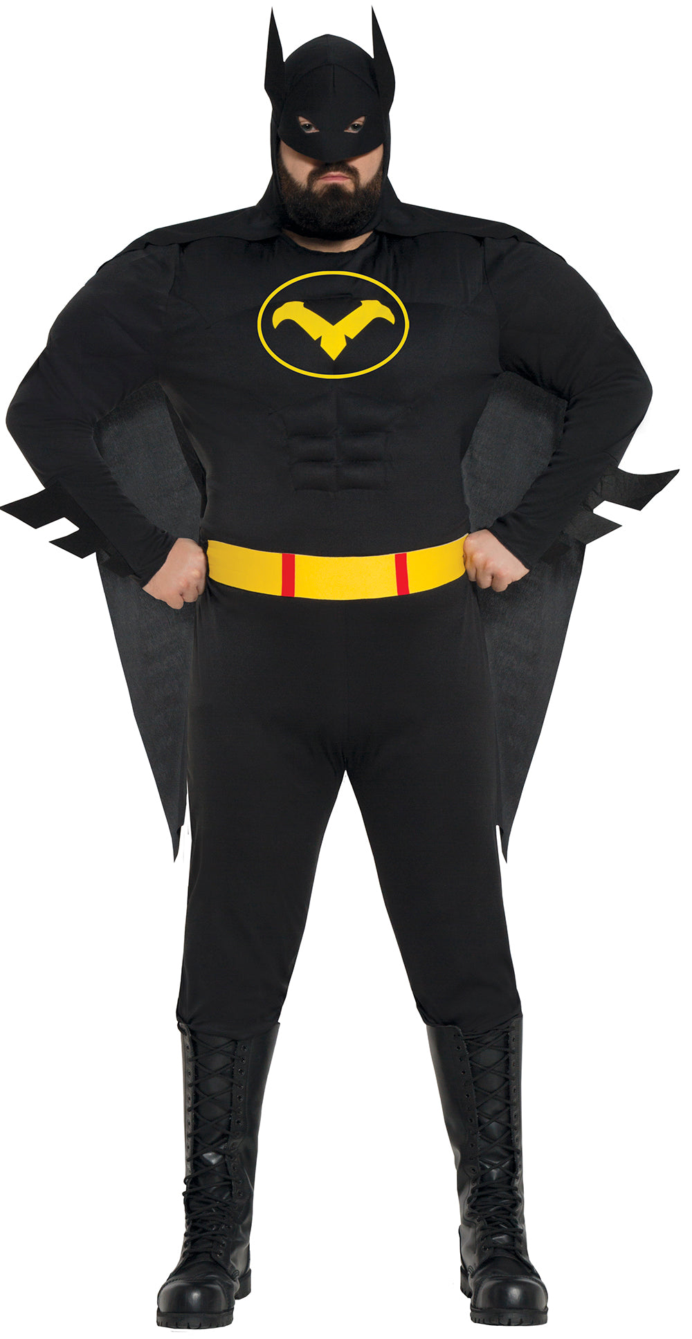 GP80767 – Superheld Abenteuer Held Kostüm – Größe: 56 - 58 (XXL) – Farbe: Schwarz