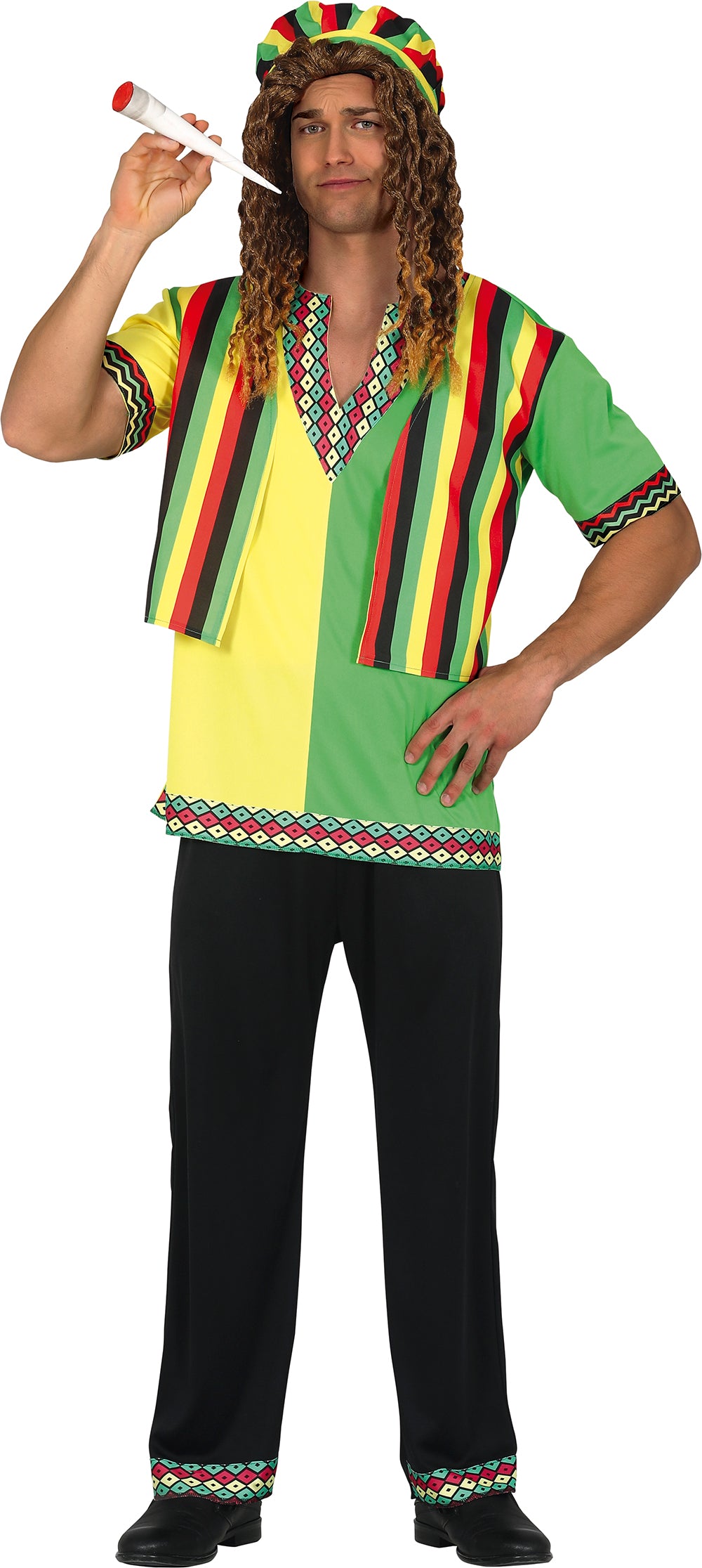 GP79412 – Rastafarian Junggesellenabschied 70er Jahre – Größe: 54 - 56 (XL) – Farbe: Mehrfarbig