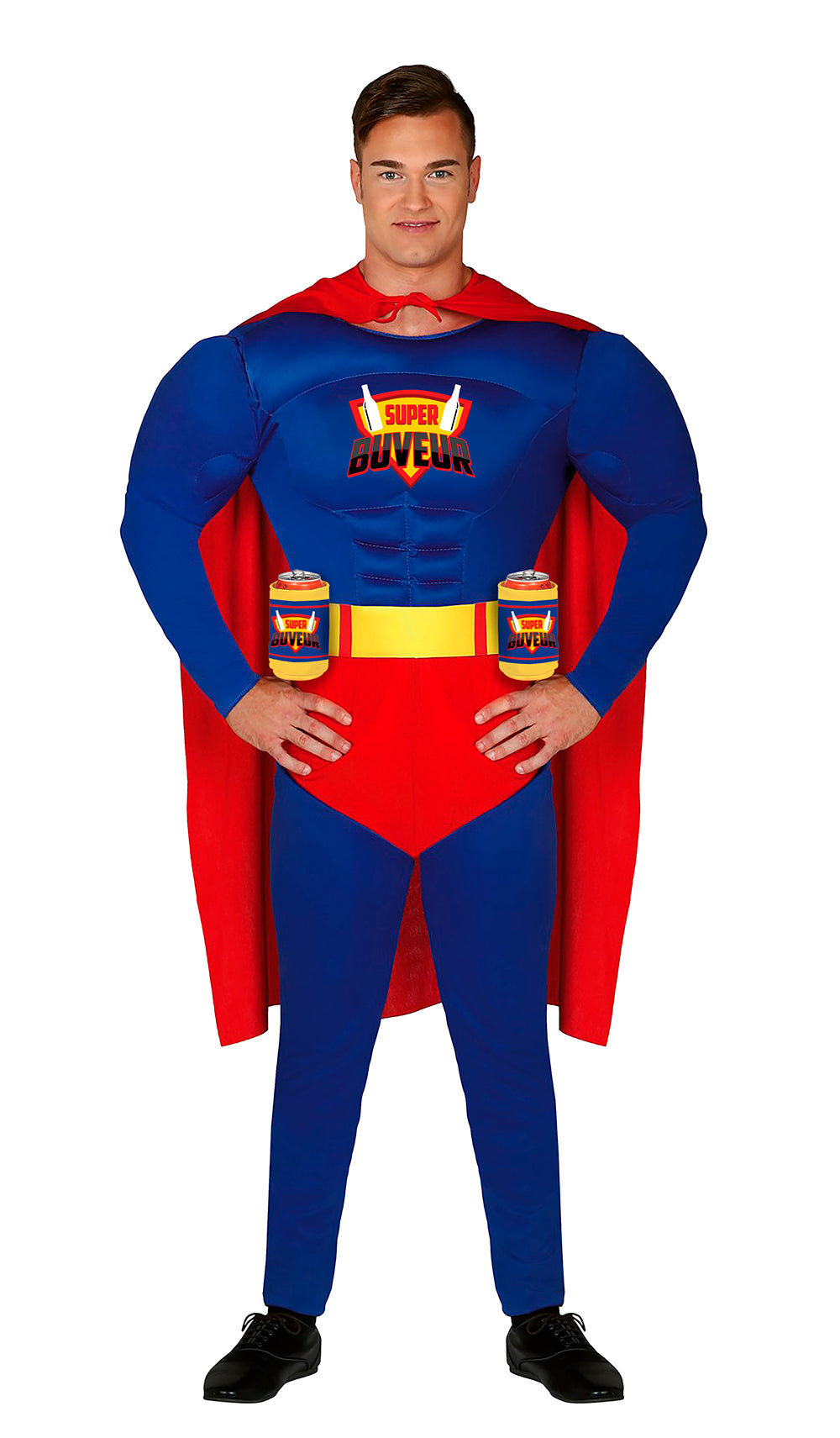 GP79718 – Superheldenspaß Jumpsuit Mantel – Größe: 54 - 56 (XL) – Farbe: Blau