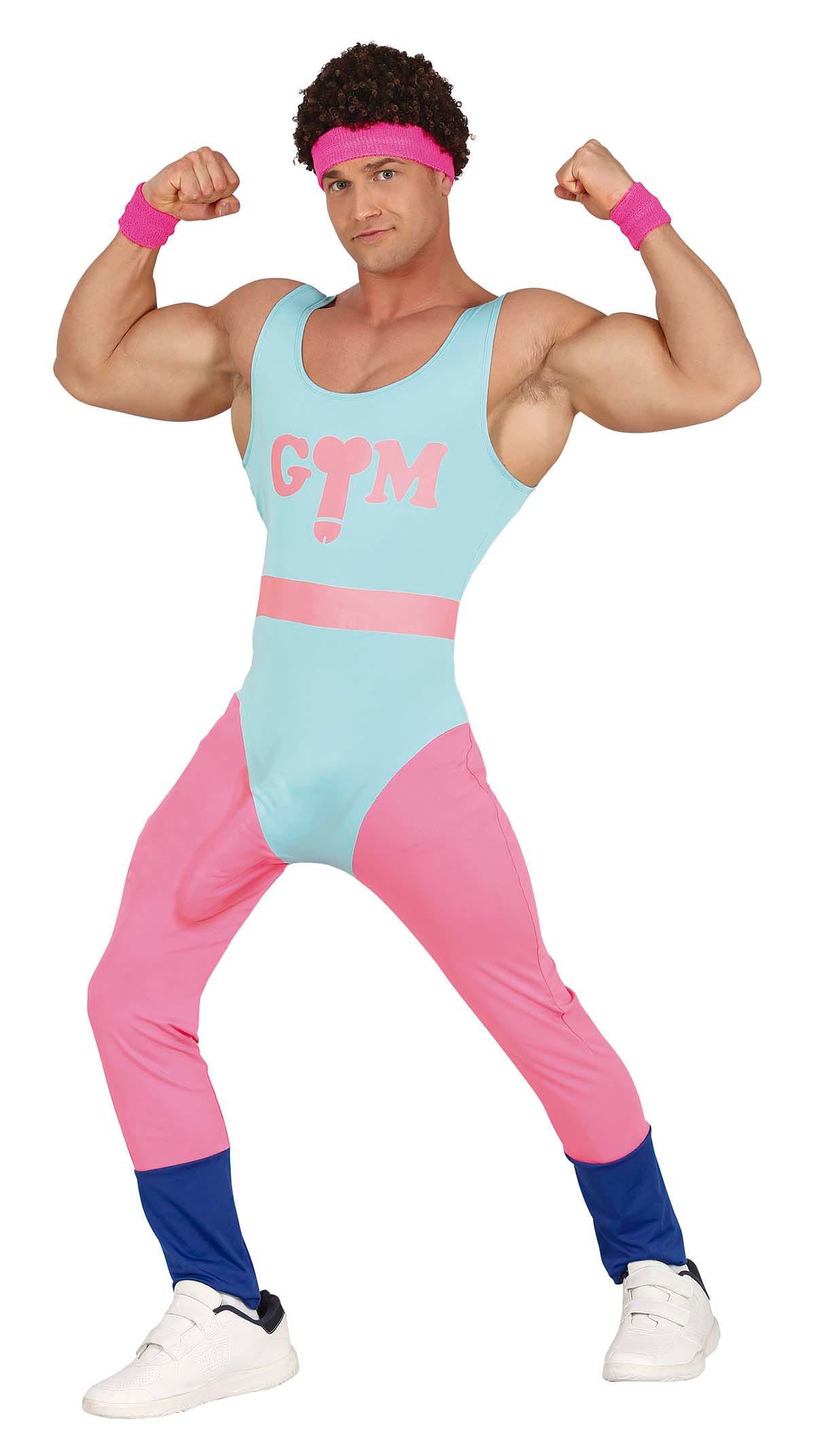 GP79642 – Sport Retro 80s Fun Outfit Gym Neon – Größe: 54 - 56 (XL) – Farbe: Blau