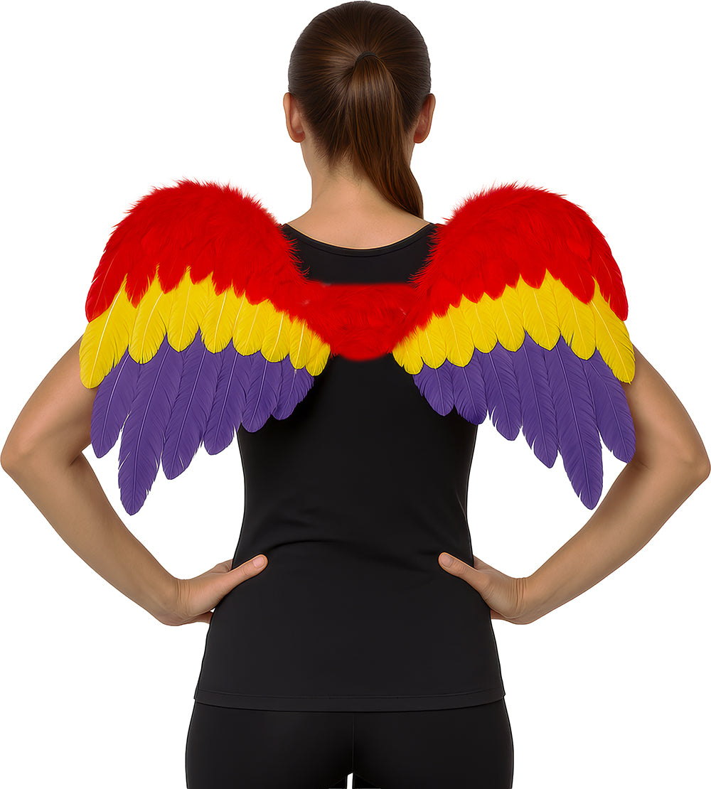 GP17300 – Federflügel für Erwachsene 80 x 50 cm bunt – Farbe: Mehrfarbig