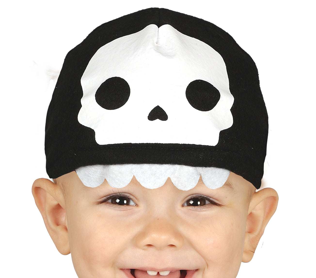 GP87010 – Skelett Halloween Kostüm Overall Mütze – Größe: 92/98, 74/80, 86/92 – Farbe: Schwarz