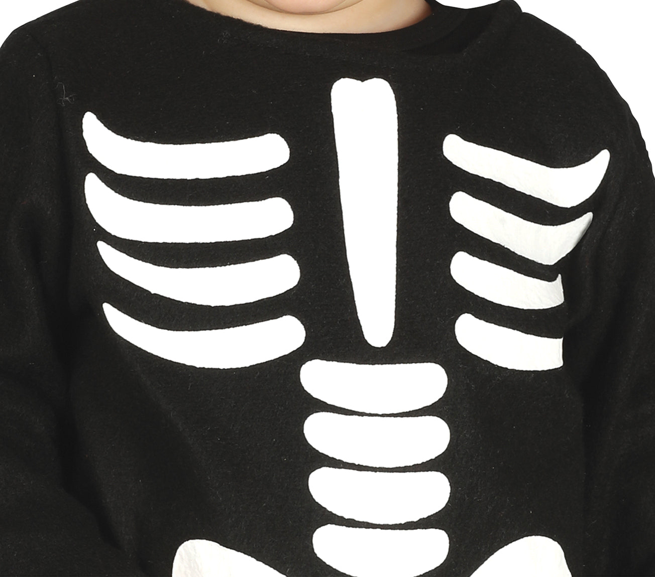 GP87010 – Skelett Halloween Kostüm Overall Mütze – Größe: 92/98, 74/80, 86/92 – Farbe: Schwarz