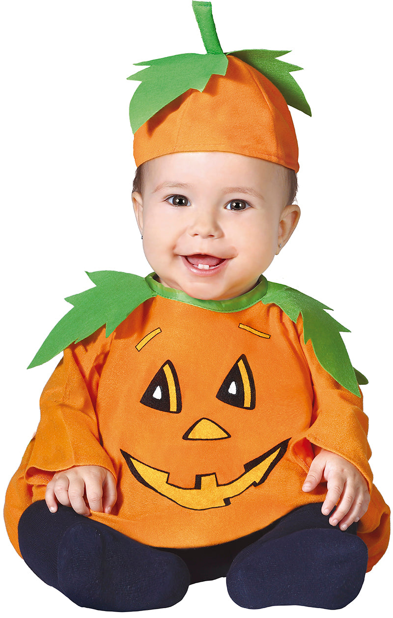 Kürbis Kostüm für Babys mit Mütze orange