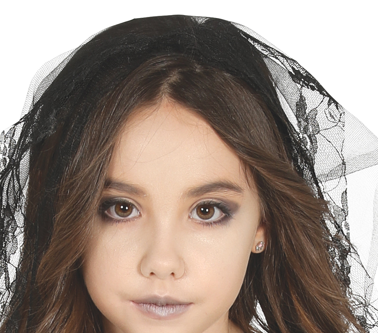 GP87318 – Halloween Gespenst Kleid Dunkel Schleier – Größe: 98/104 – Farbe: Schwarz
