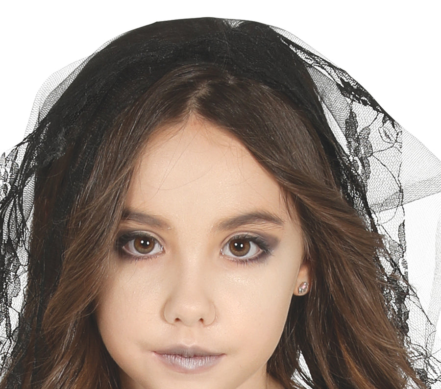 GP87318 – Halloween Gespenst Kleid Dunkel Schleier – Größe: 98/104 – Farbe: Schwarz, Ansicht 2