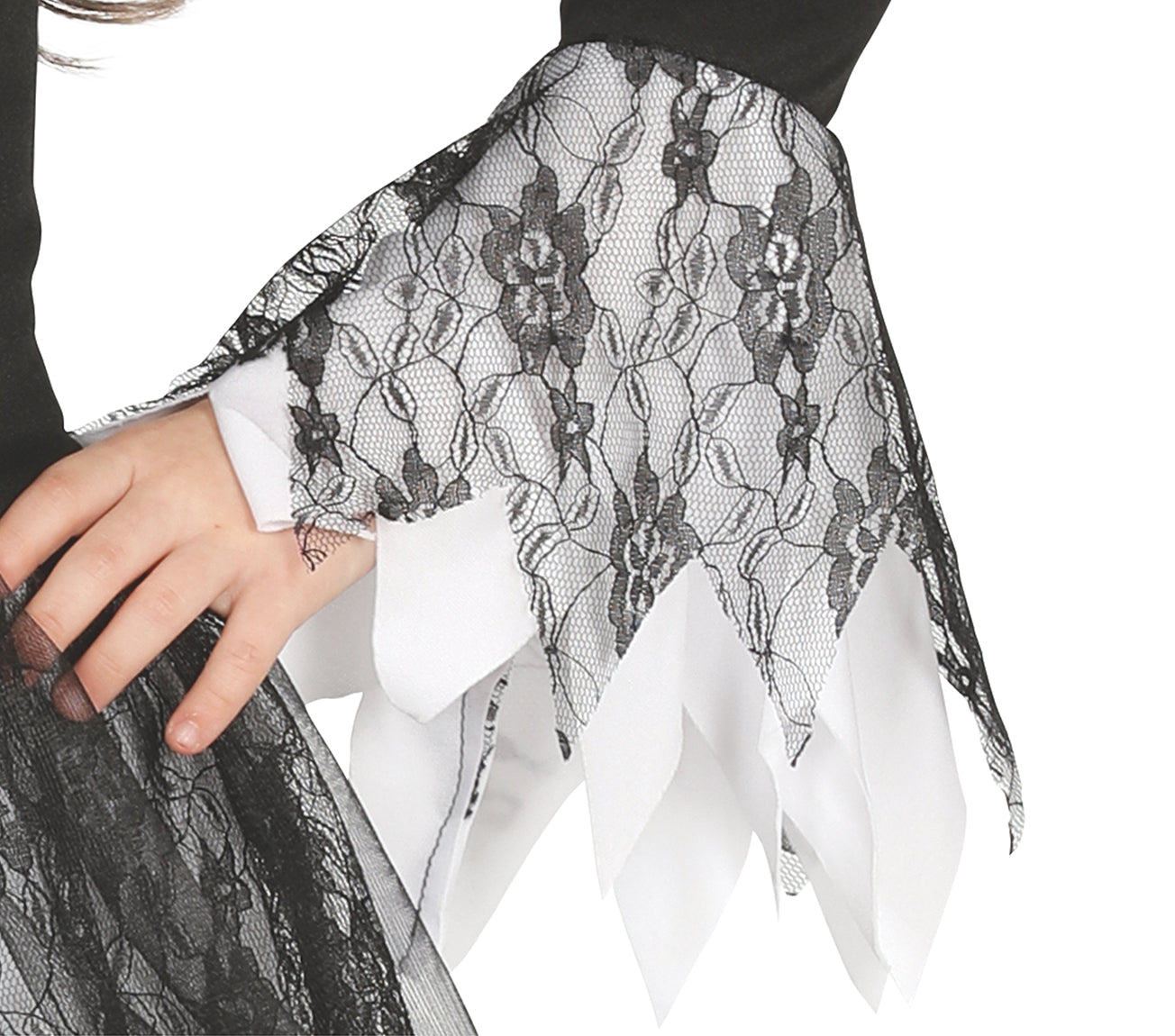 GP87318 – Halloween Gespenst Kleid Dunkel Schleier – Größe: 110/116 – Farbe: Schwarz