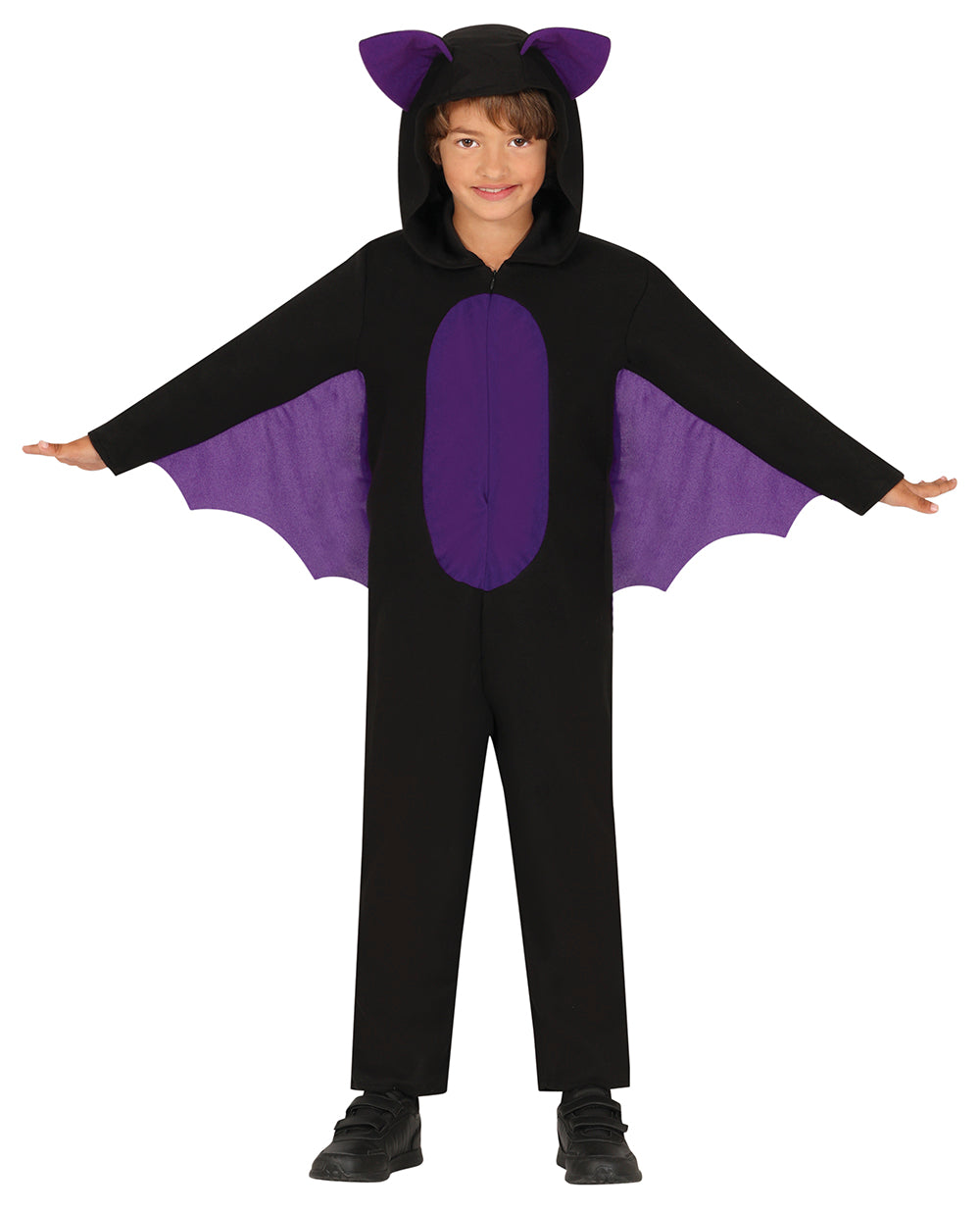 GP87370 – Fledermaus Kostüm Halloween Schwarz Lila – Größe: 110/116 – Farbe: Schwarz