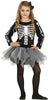 GP87386 – Skelett Halloween Tutu Kleid – Größe: 98/104 – Farbe: Schwarz