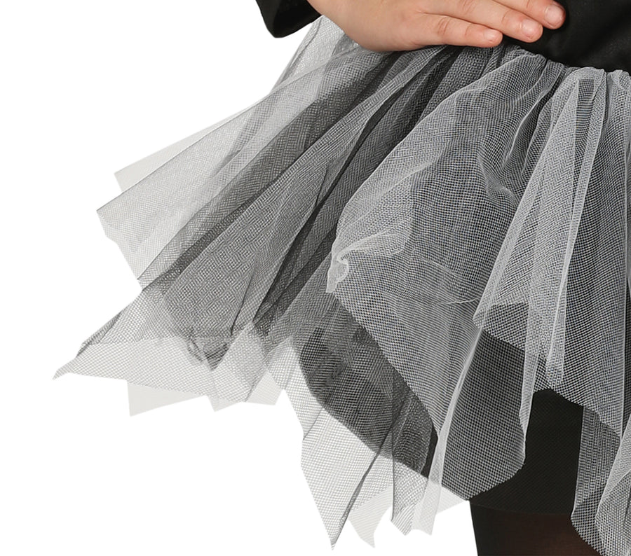 GP87386 – Skelett Halloween Tutu Kleid – Größe: 98/104 – Farbe: Schwarz, Ansicht 2