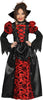 GP87394 – Vampir Halloween Kleid Kinder Rot – Größe: 110/116 – Farbe: Schwarz