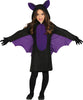 GP87414 – Fledermaus Halloween Kleid Mit Kapuze – Größe: 98/104 – Farbe: Schwarz