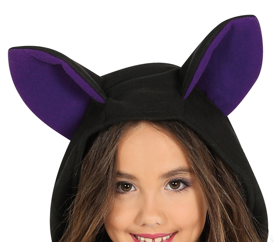 GP87414 – Fledermaus Halloween Kleid Mit Kapuze – Größe: 98/104 – Farbe: Schwarz, Ansicht 2