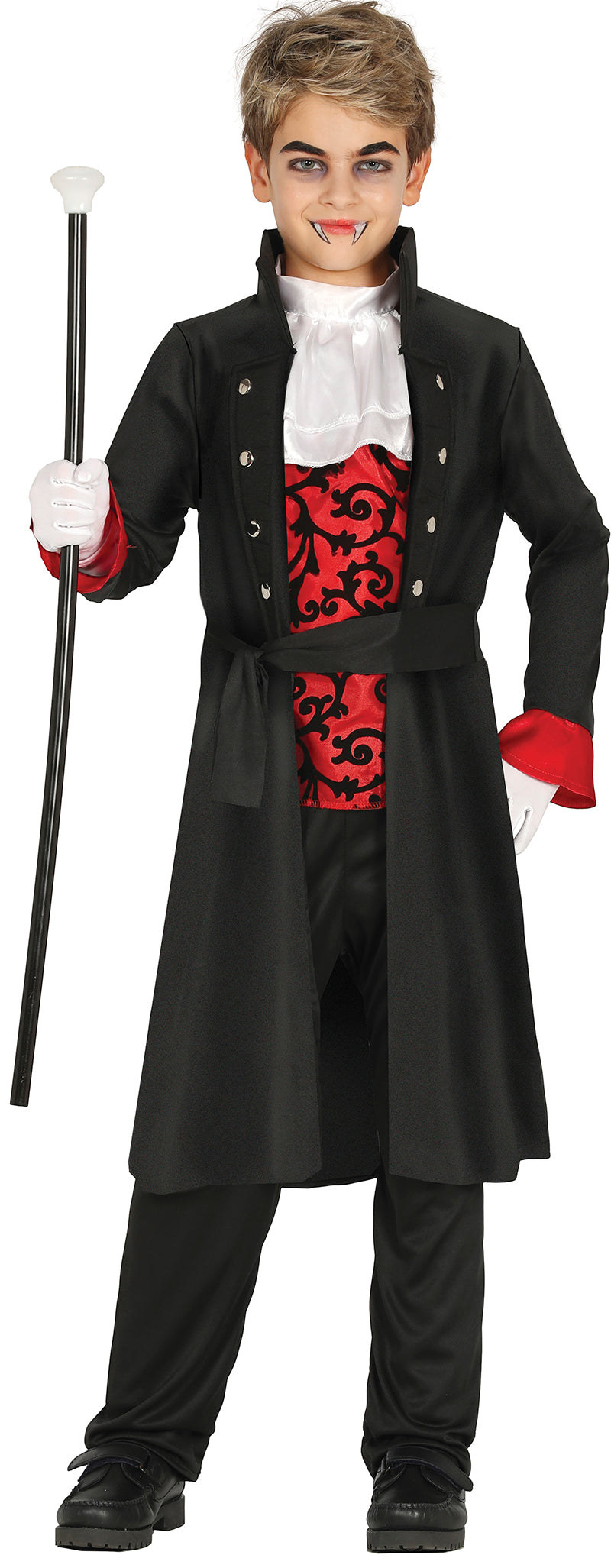 GP87430 – Vampir Halloween Kostüm Kinder Cape – Größe: 128/134 – Farbe: Schwarz