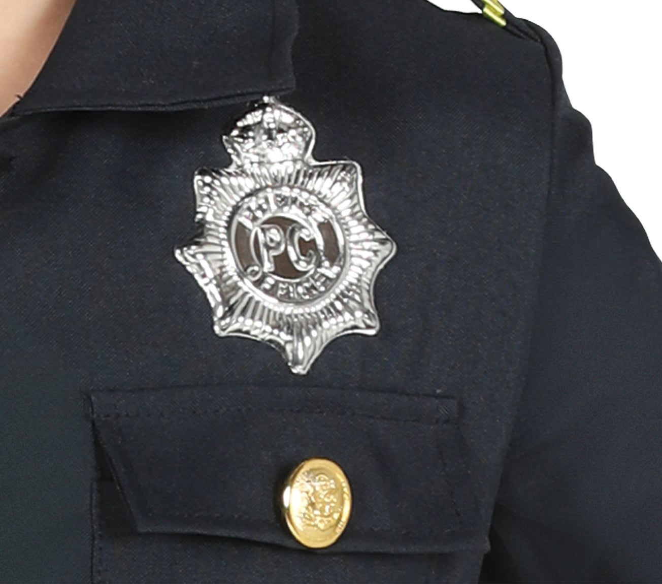 GP87455 – Polizei Kostüm Kinder Mütze Oberteil – Größe: 140/146 – Farbe: Blau