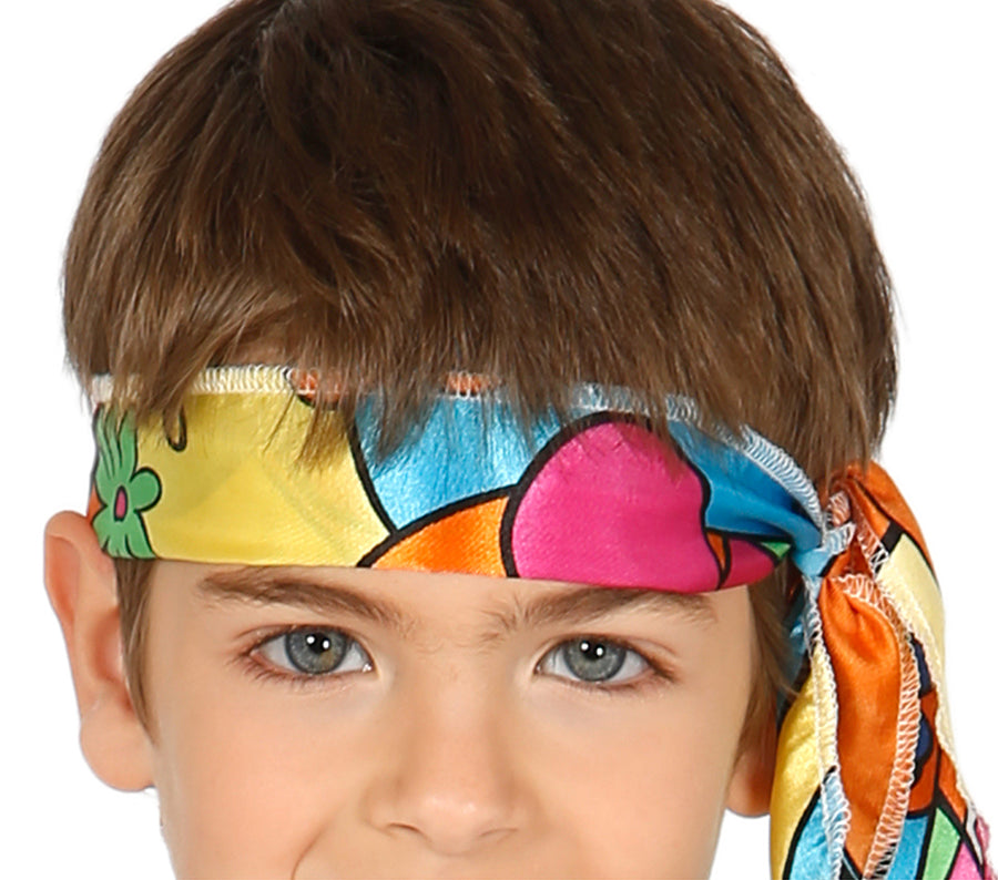 GP87480 – Hippie Kinder Outfits 60s Stirnband – Größe: 98/104 – Farbe: Mehrfarbig, Ansicht 2