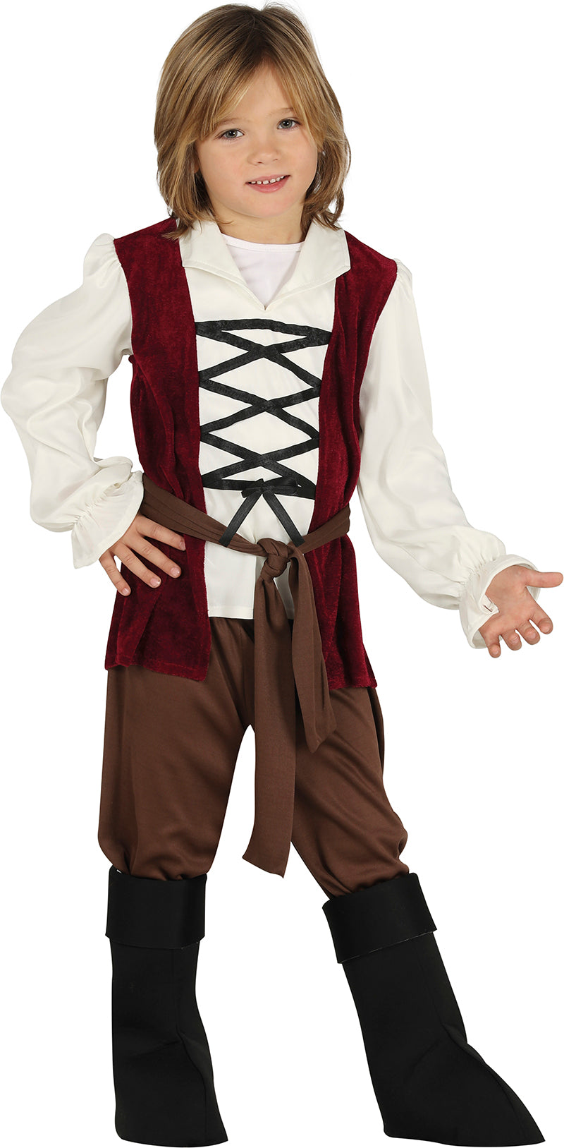 GP87503 – Mittelalterliche Abenteurer Kinder Kostüm – Größe: 110/116 – Farbe: Beige, Ansicht 2