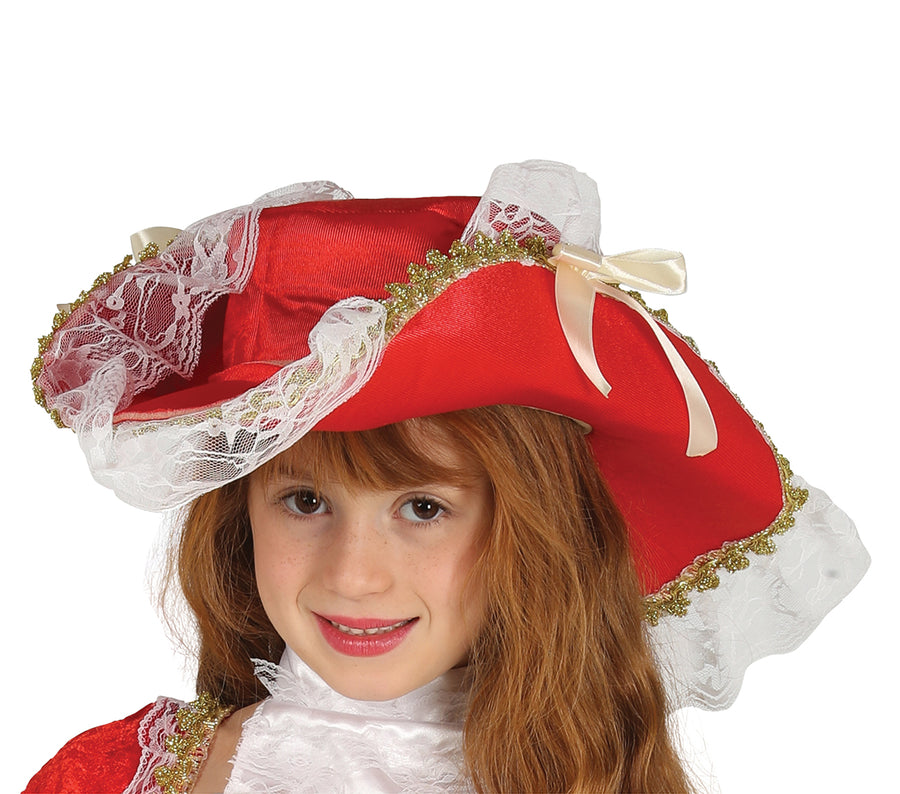 GP87524 – Musketier Karneval Outfit Hut Jabot – Größe: 110/116 – Farbe: Weiß, Ansicht 2
