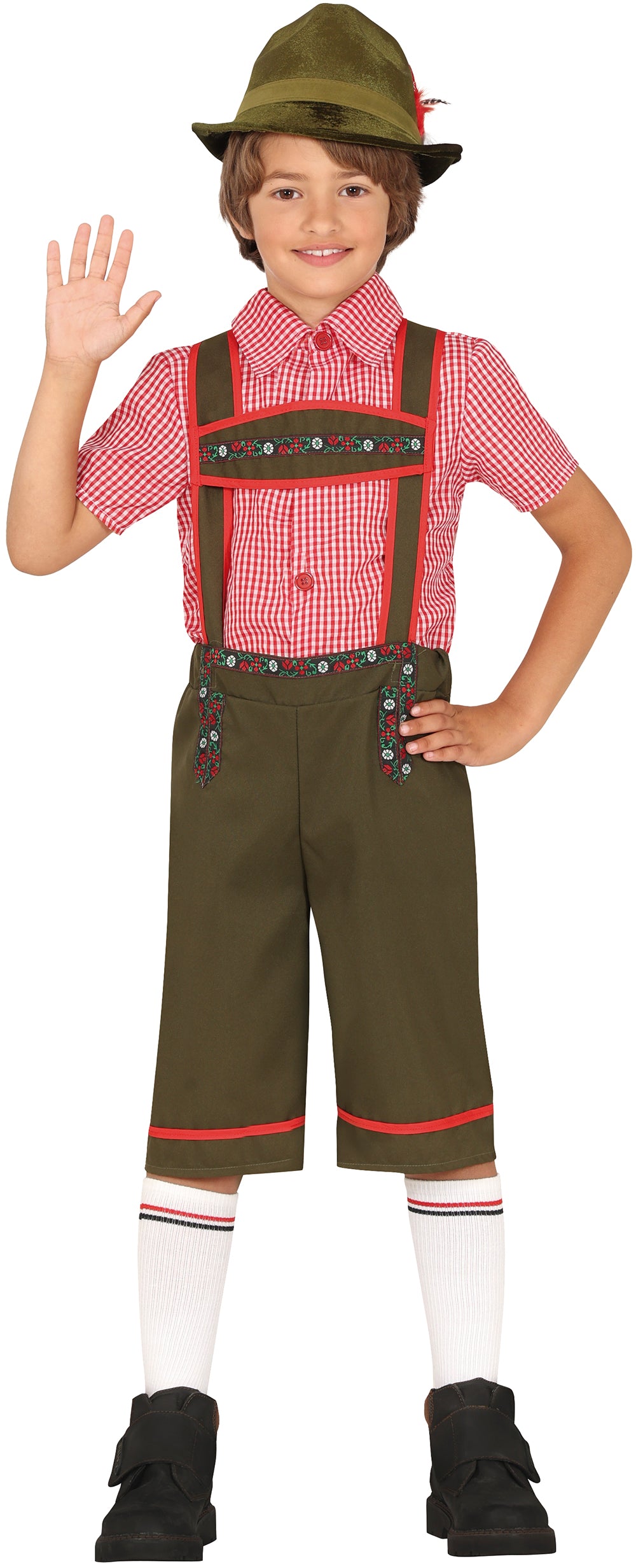 GP87570 – Oktoberfest Trachtenhose Traditionelles – Größe: 128/134 – Farbe: Rot