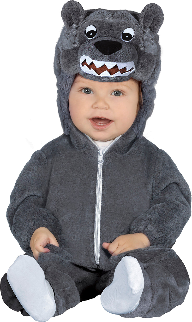 GP87592 – Wolf Karneval Jumpsuit Abenteuer – Größe: 74/80 – Farbe: Grau