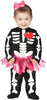 GP87650 – Halloween Skelett Tutu Jumpsuit Haarreif – Größe: 74/80 – Farbe: Schwarz