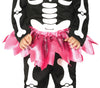 GP87650 – Halloween Skelett Tutu Jumpsuit Haarreif – Größe: 86/92 – Farbe: Schwarz
