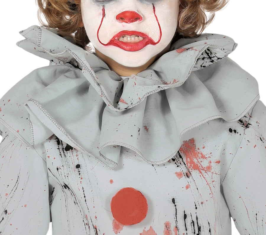 GP87696 – Clown Halloween Kinderkostüm Spaß Horror – Größe: 110/116 – Farbe: Grau, Ansicht 2