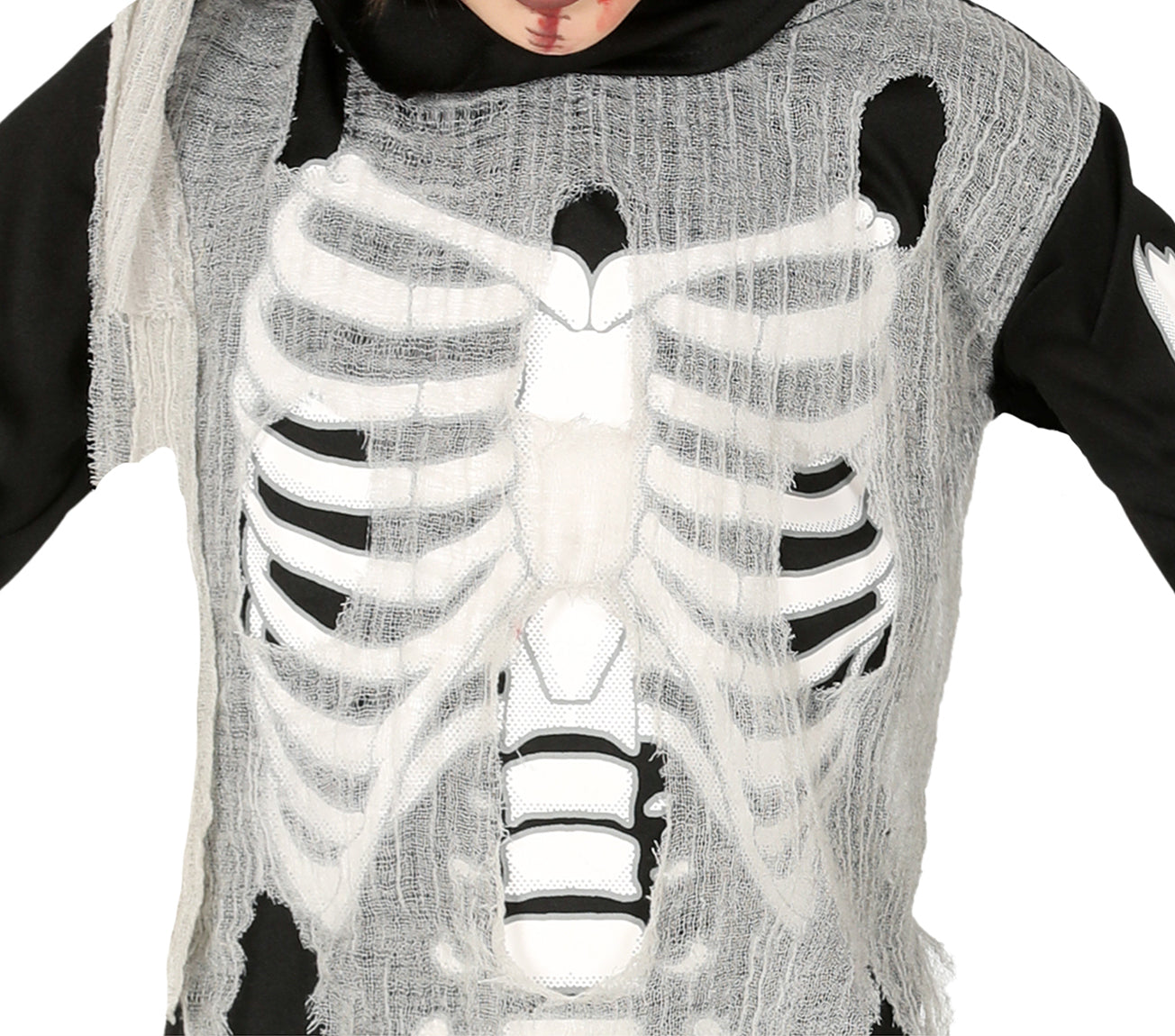 GP87732 – Skelett Ninja Halloween Kostüm Kinder – Größe: 98/104 – Farbe: Weiß