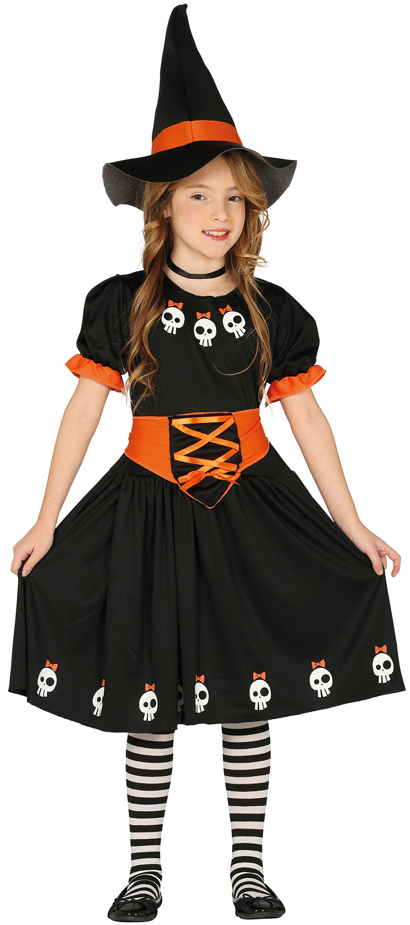 GP87741 – Hexe Halloween Kostüm Mädchen Horror – Größe: 140/146 – Farbe: Schwarz
