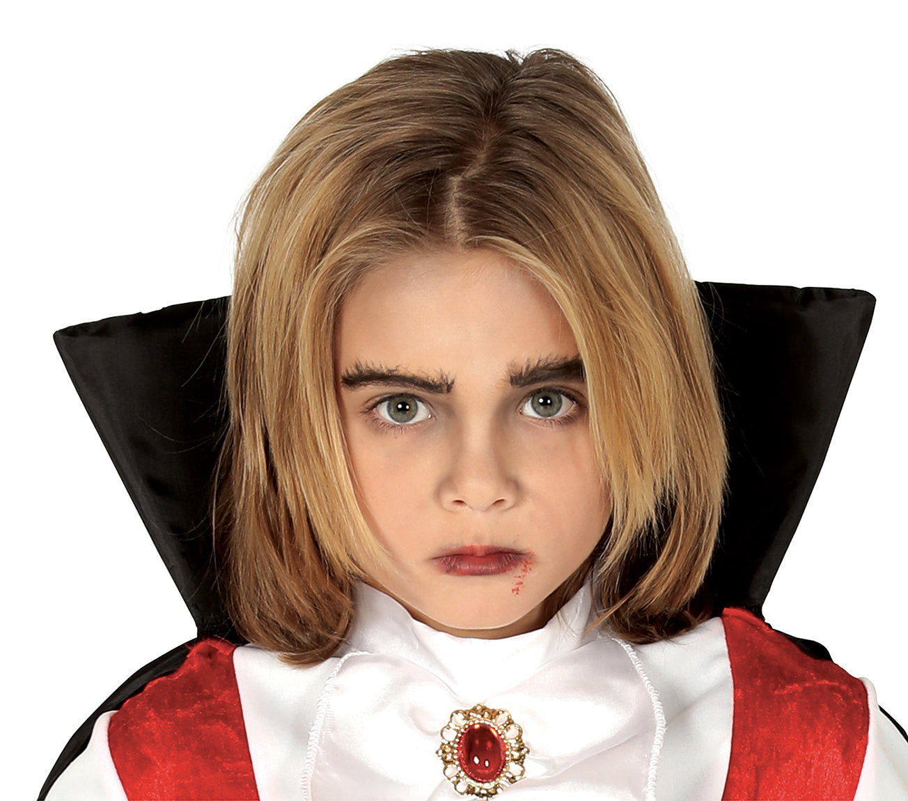 GP87772 – Vampir Umhang Weste Hemd Hose Halloween – Größe: 98/104, 110/116, 128/134, 140/146 – Farbe: Rot