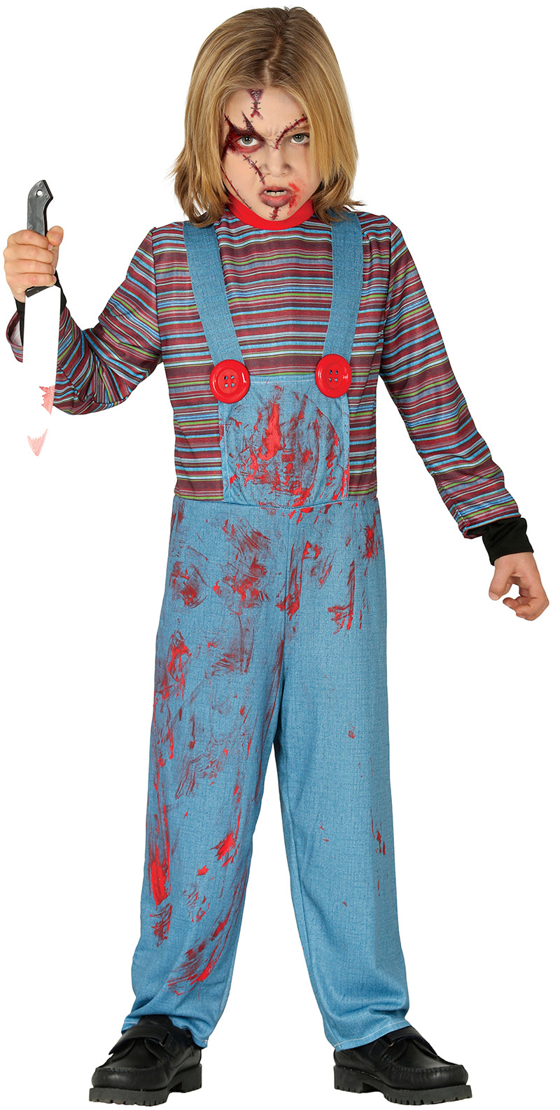 GP87800 – Halloween Puppe Jumpsuit Gruselige – Größe: 140/146 – Farbe: Blau