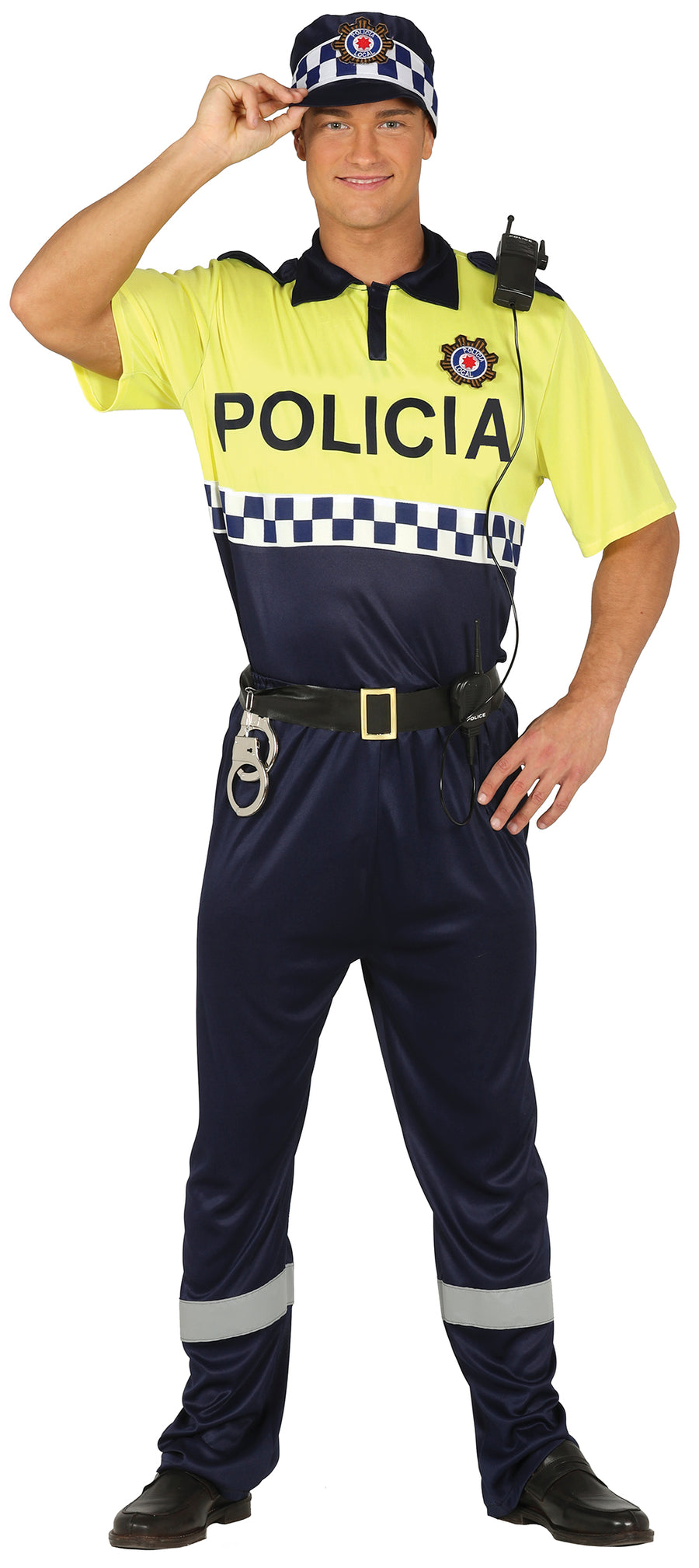 Polizist Kostüm für Herren mit Mütze