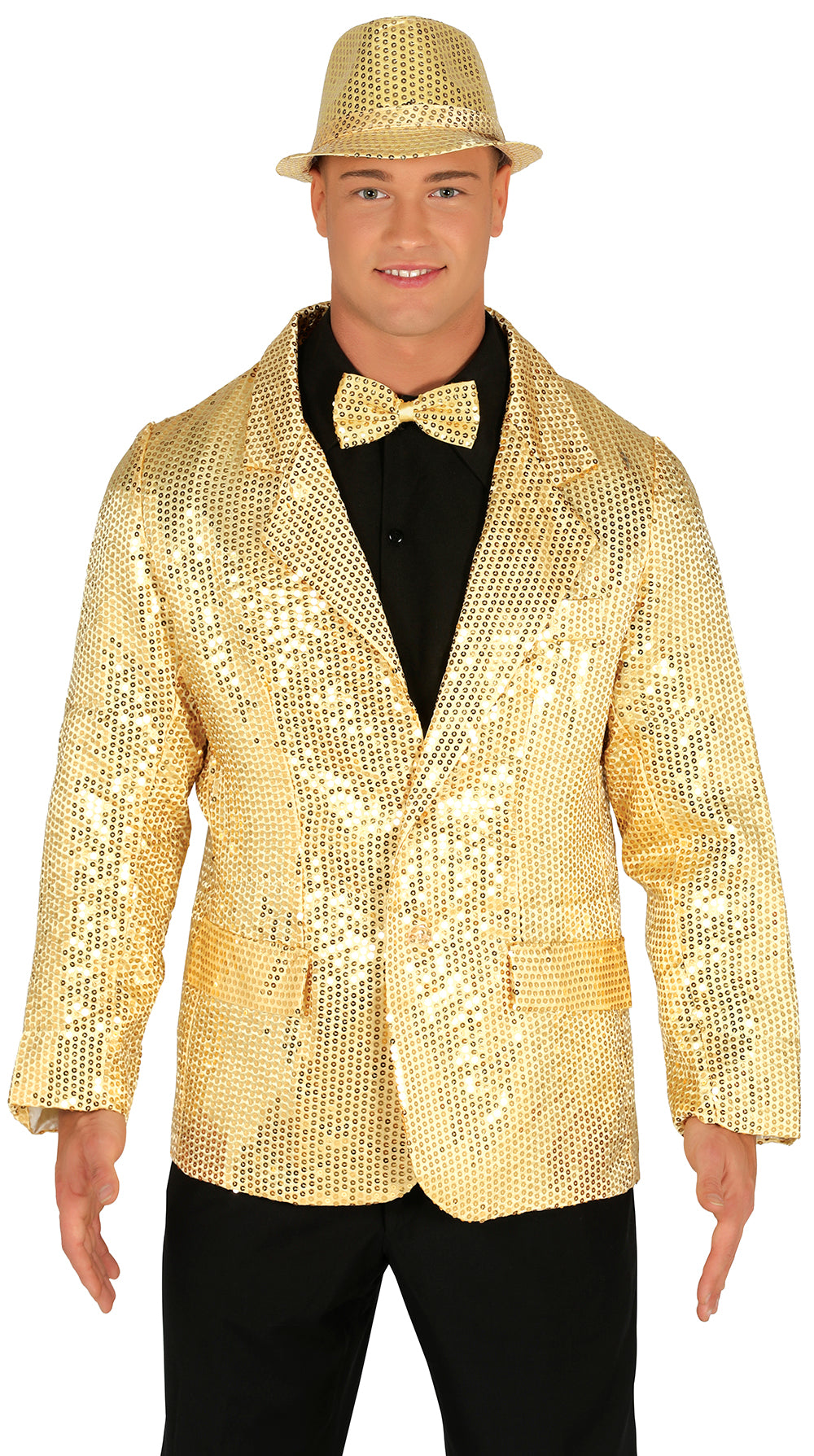 GP88195 – Pailletten Goldjackett Eleganter Glanz – Größe: 46 - 48 (S) – Farbe: Gold