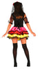 GP88067 – Halloween Fiesta Mexiko Kostüm Bunter Totenkopf – Größe: 36 - 38 (S) – Farbe: Schwarz