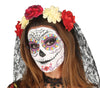 GP88067 – Halloween Fiesta Mexiko Kostüm Bunter Totenkopf – Größe: 38 - 40 (M) – Farbe: Schwarz