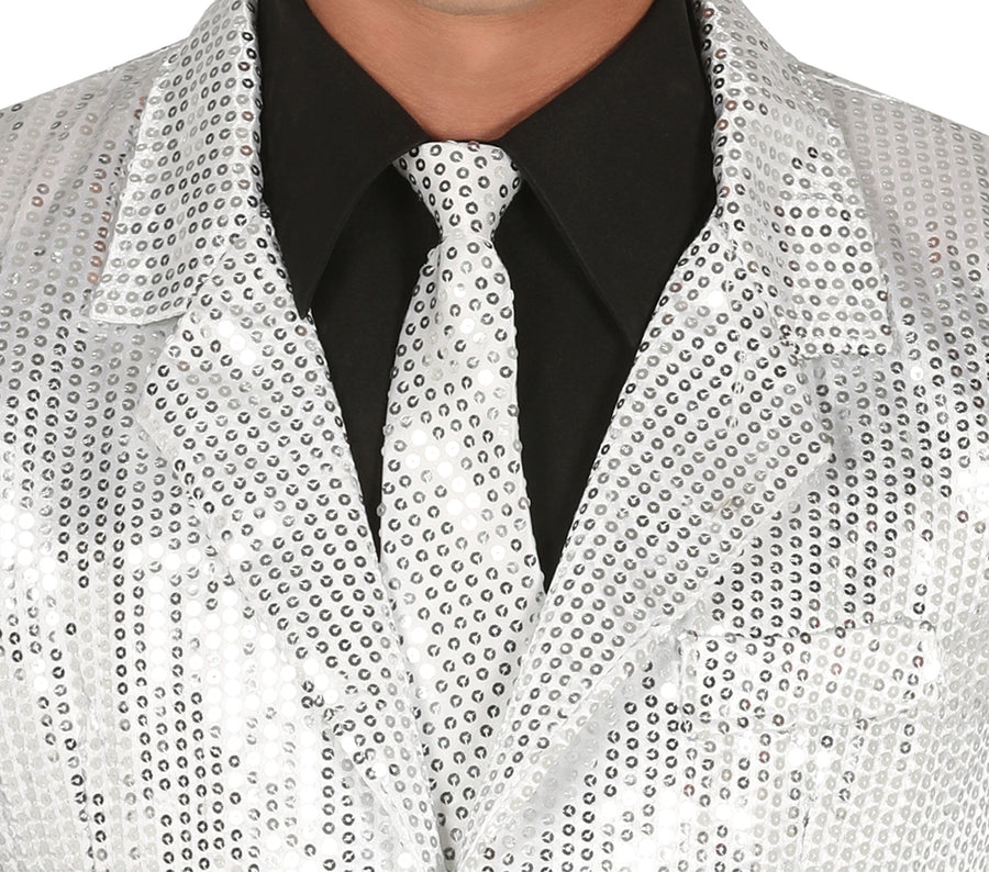 GP88201 – Pailletten Disco Jackett 70s Style – Größe: 54 - 56 (XL), 46 - 48 (S) – Farbe: Silber, Ansicht 2