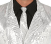 GP88201 – Pailletten Disco Jackett 70s Style – Größe: 54 - 56 (XL), 46 - 48 (S) – Farbe: Silber